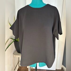Madewell large black drapey back tie drop shoulder shirt